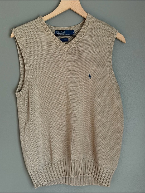Ralph Lauren Other - Ralph Lauren Men’s V-Neck Sweater Vest in Tan with Navy Pony